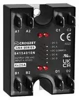 84154010N: Solid State Relay, 25 A, 280 VAC, Panel Mount, Quick Connect, Zero Crossing