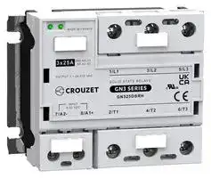 GN325DSRH: Solid State Relay, 25 A, 510 VAC, Panel Mount, Screw, Random Turn On