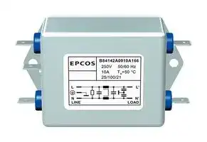 B84142A0010A166: Power Line Filter, General Purpose, 250 VAC, 10 A, Single Phase, 1 Stage, Chassis Mount