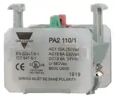 PA2100/2: CONTACT BLOCK, 1NO, 10A, 250VAC