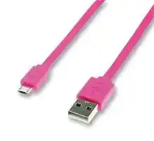 11.02.8762: USB Cable, Type A Plug to Micro Type B Plug, 1 m, 3.28 ft, USB 2.0, Pink