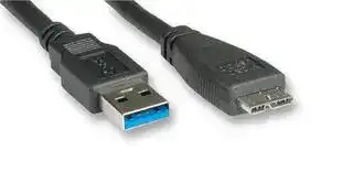 11.02.8873: USB Cable, Type A Plug to Micro Type B Plug, 800 mm, 2.63 ft, USB 3.0, Black