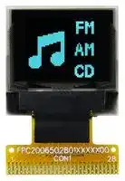 MCOT064048A1V-BM: Graphic OLED, 64 x 48 Pixels, Blue on Black, 3V, I2C, Parallel, SPI, 18.46mm x 18.1mm, -40 °C