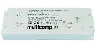 MP007742: LED Driver, IP20, LED Lighting, 50 W, 12 VDC, 4.16 A, Constant Voltage, 100 V
