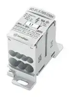 9D.01.5.080.0304: Panel Mount Barrier Terminal Block, 80 A, 1.5 kV, 3, Screw, 6 AWG