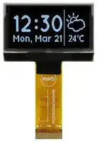 MCOT128064B1V-WM: Graphic OLED, 128 x 64 Pixels, White on Black, 3V, I2C, Parallel, SPI, 42.04mm x 27.22mm, -40 °C