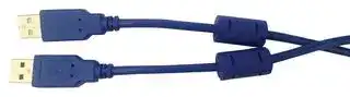 MC002460: USB Cable, Type A Plug to Type A Plug, 0.5 m, 19.7 ", USB 2.0, Blue
