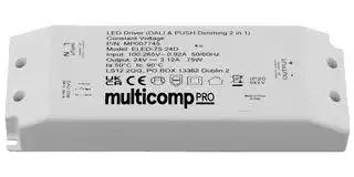 MP007744: LED Driver, IP20, LED Lighting, 75 W, 12 VDC, 6.25 A, Constant Voltage, 200 V