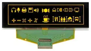 O256Y064BLPP3N0000: Graphic OLED, 256 x 64 Pixels, Yellow on Black, 3V, Parallel, SPI, 88mm x 27.8mm, -40 °C