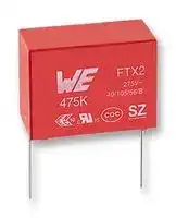 890324026020: Safety Capacitor, Metallized PP, Radial Box - 2 Pin, 0.68 µF, ± 10%, X2, Through Hole