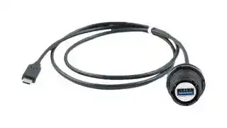 32240N-030: USB Cable, 24Pos/9Pos, Type C Plug to Type A Receptacle, 300 mm, 11.8 ", USB 3.0