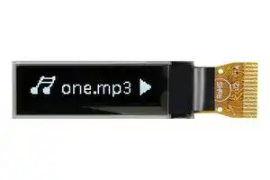 MCOT096016C1V-WI: Graphic OLED, 96 x 16 Pixels, White on Black, 3V, I2C, 29.1mm x 9.2mm, -40 °C