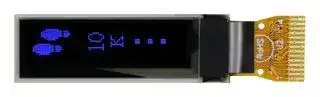 MCOT096016C1V-BI: Graphic OLED, 96 x 16 Pixels, Blue on Black, 3V, I2C, 29.1mm x 9.2mm, -40 °C