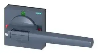 8UD1861-4AE01: Handle, Door Interlocking, Grey, 3KC Series Transfer Switching Equipment, with Masking Frame