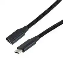 LUSBC31-MF-100W1M: USB Cable, Type C Plug to Type C Receptacle, 1 m, 3.3 ft, USB 3.1, Black
