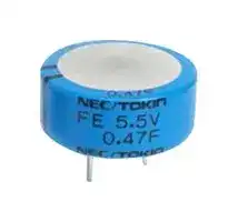 FE0H104ZF: Supercapacitor, 0.1 F, 5.5 V, Radial Leaded, -20%, +80%, 5.1 mm, 1000 hours @ 70°C