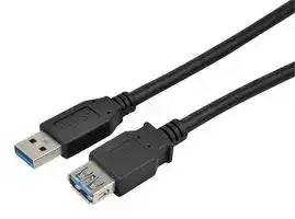 MC002724: USB Cable, Type A Plug to Type A Receptacle, 1.83 m, 6 ft, USB 2.0, Black