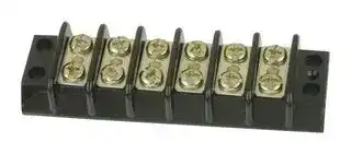 TC 44 18 06: Panel Mount Barrier Terminal Block, 2 Row, 6 Ways, 21 AWG, 12 AWG, 9.5 mm, 20 A