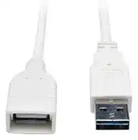 UR024-010-WH: USB CABLE, 2.0 TYPE A PLUG-RCPT, 10FT