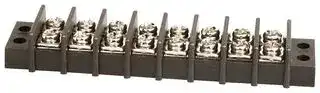 TC 44 18 08: Panel Mount Barrier Terminal Block, 2 Row, 8 Ways, 21 AWG, 12 AWG, 9.5 mm, 20 A