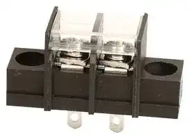 TC 44 25C 02: Panel Mount Barrier Terminal Block, 1 Row, 2 Ways, 21 AWG, 12 AWG, 9.5 mm, 20 A
