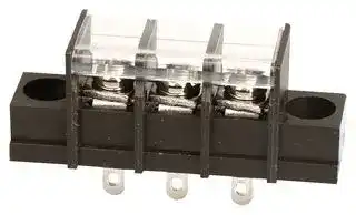 TC 44 25C 03: Panel Mount Barrier Terminal Block, 1 Row, 3 Ways, 21 AWG, 12 AWG, 9.5 mm, 20 A
