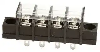TC 44 25C 04: Panel Mount Barrier Terminal Block, 1 Row, 4 Ways, 21 AWG, 12 AWG, 9.5 mm, 20 A