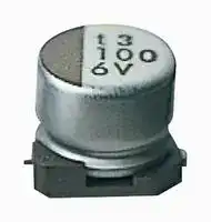 UWX1H100MCL1GB: SMD Aluminium Electrolytic Capacitor, Radial Can - SMD, 10 µF, 50 V, 2000 hours @ 85°C, Polar