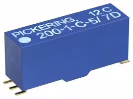200-1-C-12/3D: Reed Relay, SPDT, 12 VDC, 200 Series, Surface Mount, 1 kohm, 250 mA
