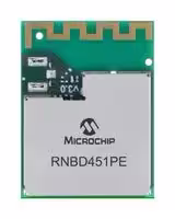 RNBD451PE-I100: Bluetooth Module, BLE 5.2, 2Mbps, PCB Antenna, 1.9 to 3.6V, -102dBm, -40 to 85 °C, RNBD451 Series