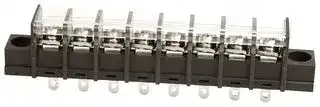 TC 44 25C 08: Panel Mount Barrier Terminal Block, 1 Row, 8 Ways, 21 AWG, 12 AWG, 9.5 mm, 20 A