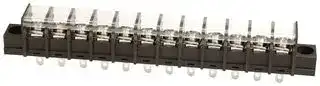 TC 44 25C 12: Panel Mount Barrier Terminal Block, 1 Row, 12 Ways, 21 AWG, 12 AWG, 9.5 mm, 20 A
