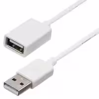 USBEXTPAA1MW: USB Cable, Type A Plug to Type A Receptacle, 1 m, 3.3 ft, USB 2.0, White