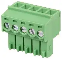 CTBP92HD/5: Pluggable Terminal Block, 3.5 mm, 5 Ways, 28 AWG, 16 AWG, 1 mm², Clamp