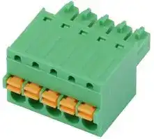20.1551M/5-E: Pluggable Terminal Block, 3.5 mm, 5 Ways, 28 AWG, 16 AWG, 1.5 mm², Push In