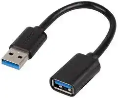 PSG91625: USB Cable, Type A Plug to Type A Receptacle, 150 mm, 6 ", USB 3.0, Black