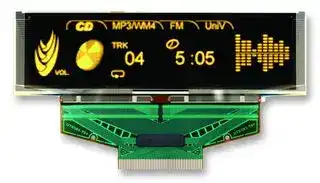 DD-25664YW-4A: Graphic OLED, 256 x 64, Yellow on Black, 2.8V, Parallel, Serial, 88mm x 27.8mm, -30 °C