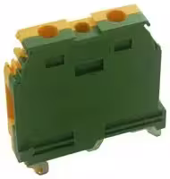 016511417: DIN Rail Mount Terminal Block, 2 Ways, 22 AWG, 8 AWG, 6 mm², Clamp