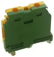 016511417: DIN Rail Mount Terminal Block, 2 Ways, 22 AWG, 8 AWG, 6 mm², Clamp