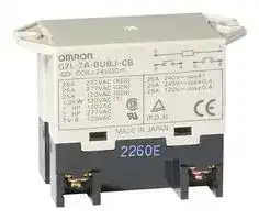 G7L-2A-BUBJ-CB-AC24: POWER RELAY, DPST-NO, 25A, 24VAC, PANEL