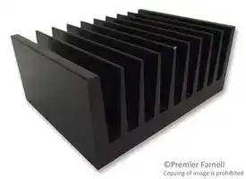SK 92 75 SA: Heat Sink, Standard Extruded, Black Anodized, 1.6 °C/W, 100 mm, 40 mm, 75 mm