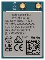 453-00193C: Wi-Fi & Bluetooth Module, Antenna Diversity, MHF4L, 6GHz, HCI, I2S, PCM, SDIO, UART