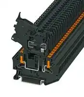 1088742: DIN Rail Mount Terminal Block, Black, 2 Ways, 24 AWG, 10 AWG, 6 mm², Push In, 6.3 A