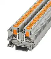 1116734: DIN Rail Mount Terminal Block, Grey, 2 Ways, 20 AWG, 8 AWG, 10 mm², Push In, 41 A