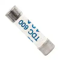 BK-TDC600-2-R: Fuse, Cartridge, Fast Acting, 2 A, 600 V, 6.3mm x 25.4mm, 1/4" x 1", TDC600 Series