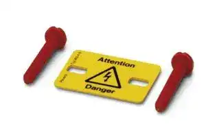 1004212: Terminal Block Marker, Yellow, Warning Plate, Modular Terminal Blocks, Attention Danger, 8 mm, WS