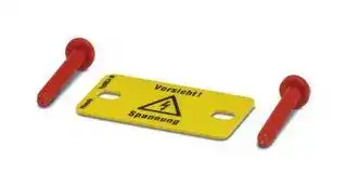 1004225: Terminal Block Marker, Yellow, Warning Plate, Modular Terminal Blocks, Attention Danger, 10 mm, WS