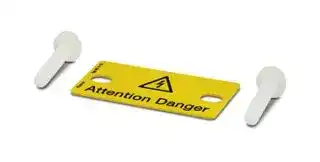 1004241: Terminal Block Marker, Yellow, Warning Plate, Modular Terminal Blocks, Attention Danger, 15 mm, WS