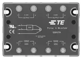 SSR3TR-480D25: Solid State Relay, SPST-NO, 25 A, 480 VAC, Panel Mount, Screw, Zero Crossing