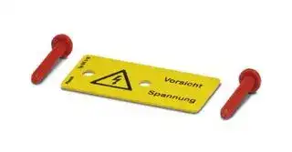 1004429: Terminal Block Marker, Yellow, Warning Plate, Modular Terminal Blocks, Attention Danger, 10 mm, WS